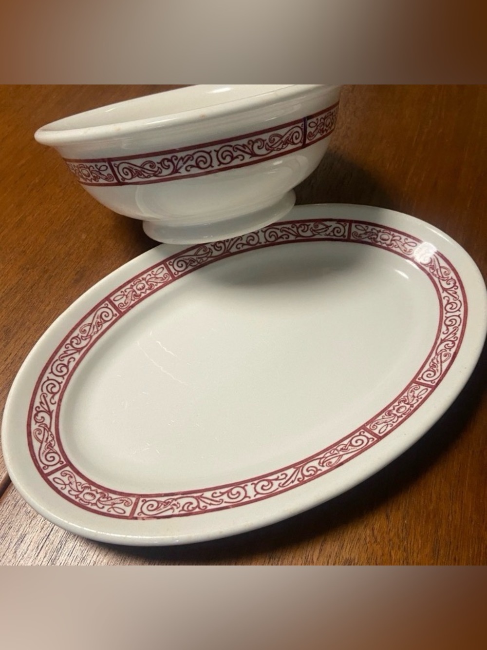 Set of 2 Vintage Wallace china Serving Platter and Bowl